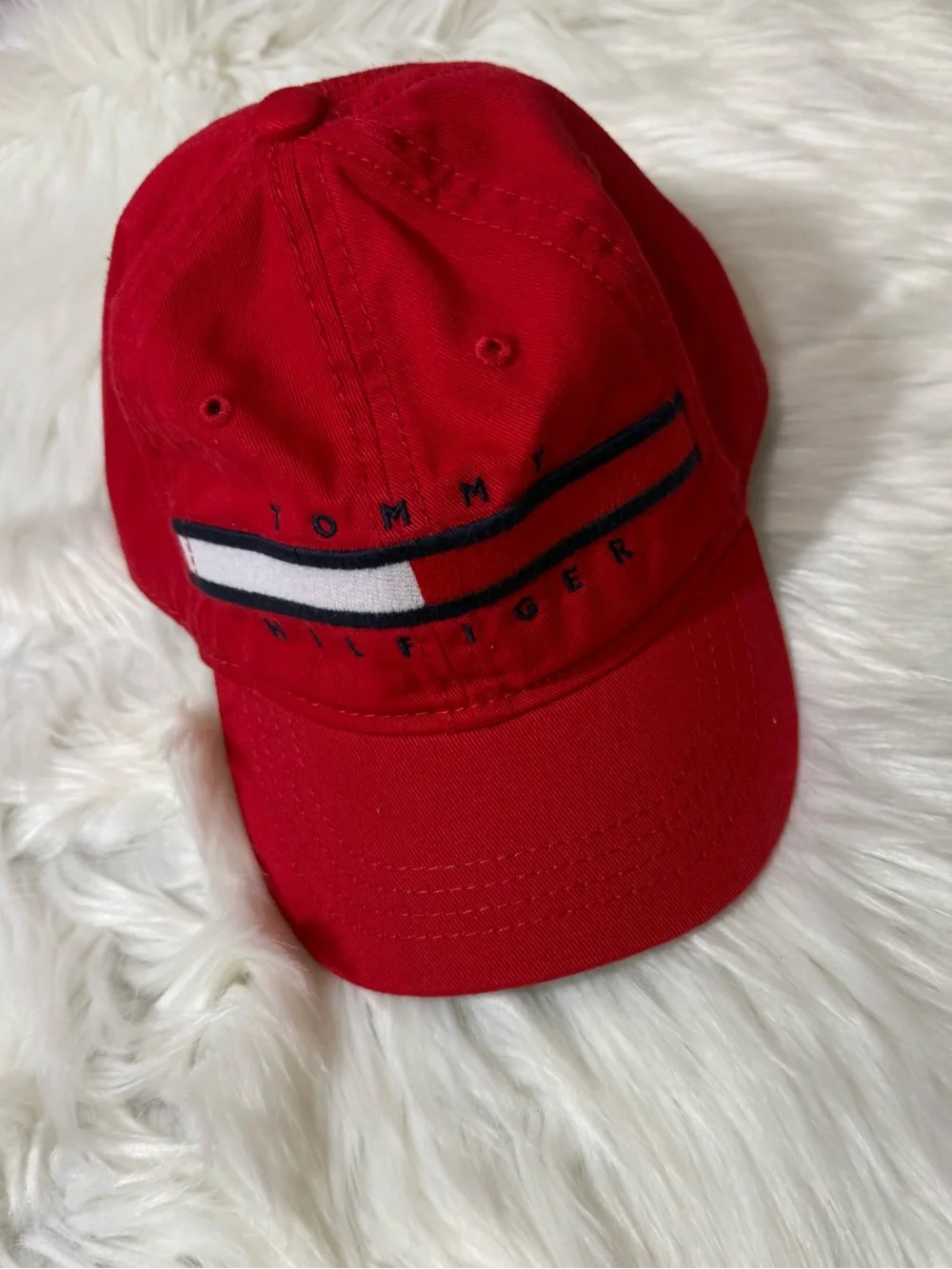 Tommy Hilfiger Kids Red Logo Flag Baseball Cap Size 2-4
